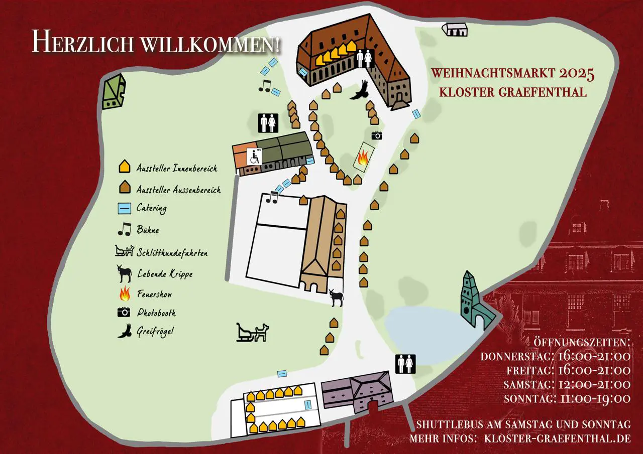 Kloster Graefenthal plan des Weihnachtsmarktes